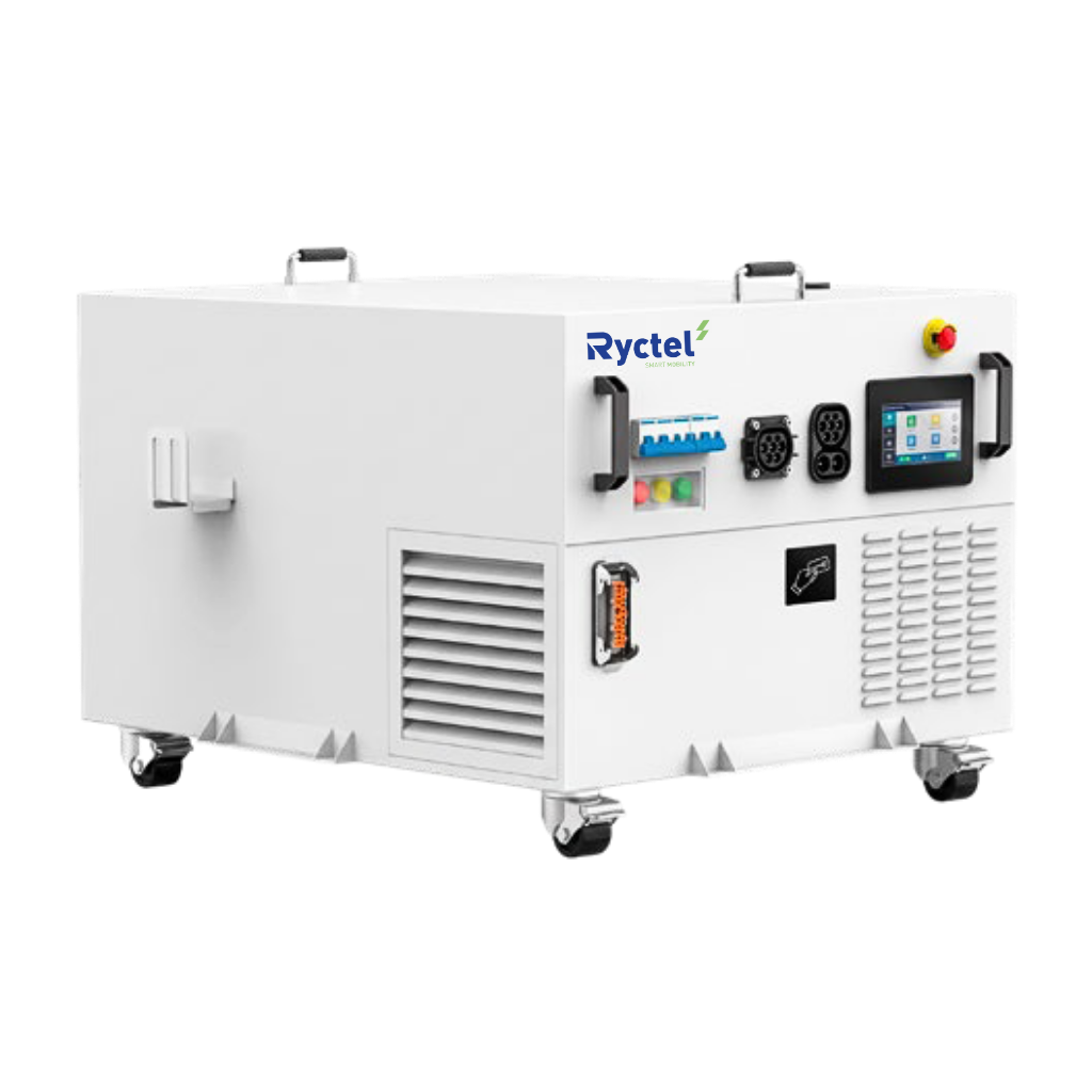 Estaciones de carga portátiles Ryctel con almacenamiento 30 – 60 kW (DC)